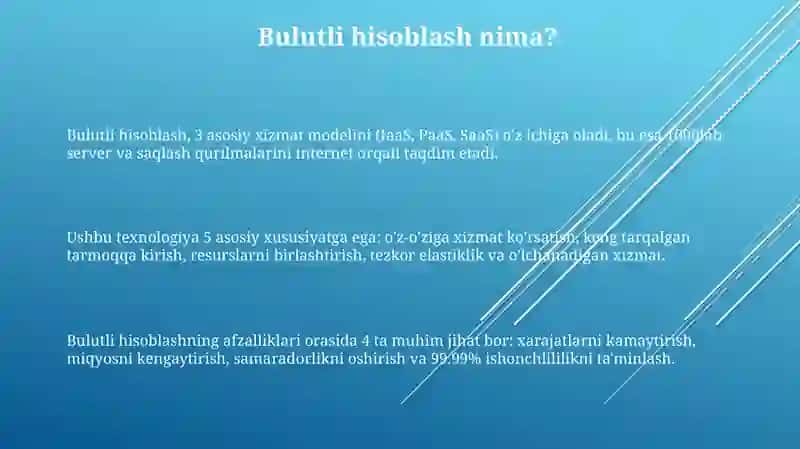 Bulutli hisoblashlar (Cloud compyuting) va ularning asosiy tushunchalari 3