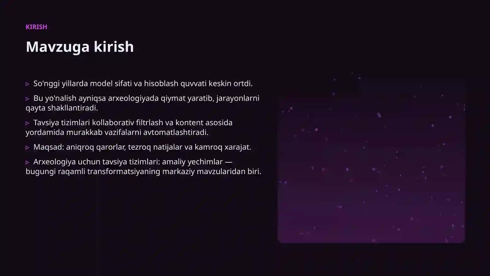 Arxeologiya uchun tavsiya tizimlari: amaliy yechimlar 3