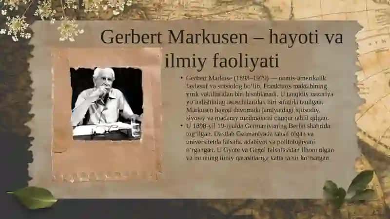 Gerbert Markusening sotsiologiyada tutgan oʻrni 3
