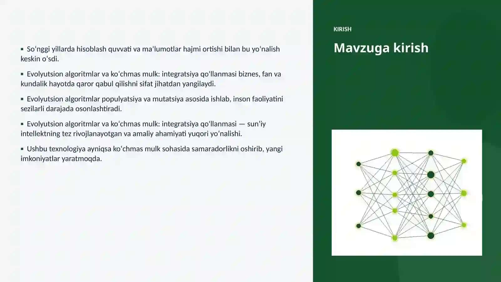 Evolyutsion algoritmlar va koʻchmas mulk: integratsiya qo'llanmasi 3