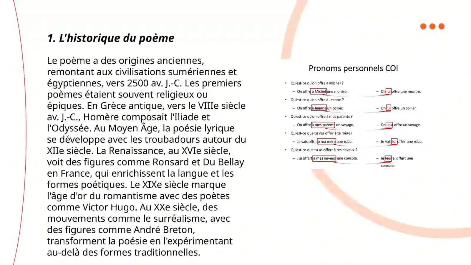 Raconter un poème français 3