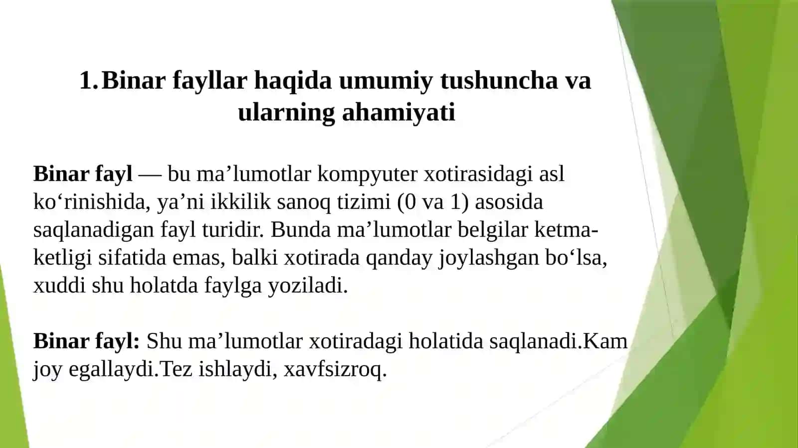 Binar fayllar vaqtlarini aks ettirish 3