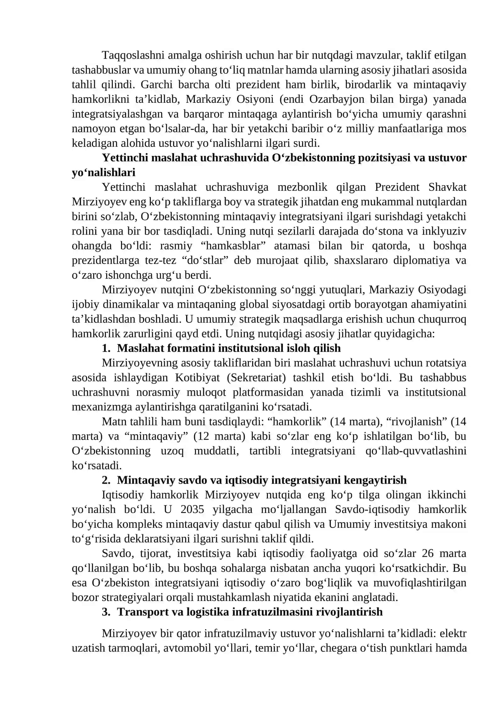 MARKAZIY OSIYO HAMKORLIGI 3