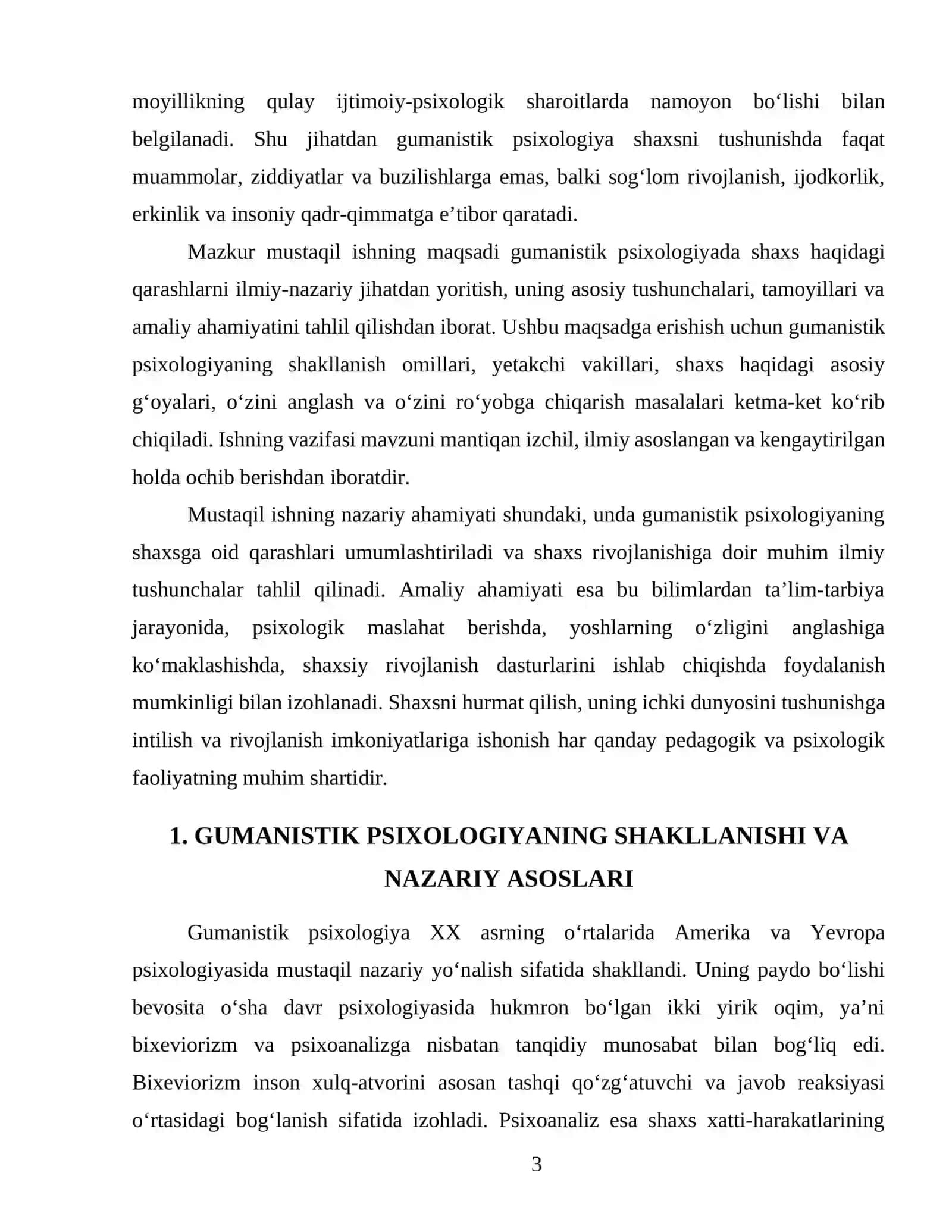 GUMANISTIK PSIXOLOGIYADA SHAXS 3