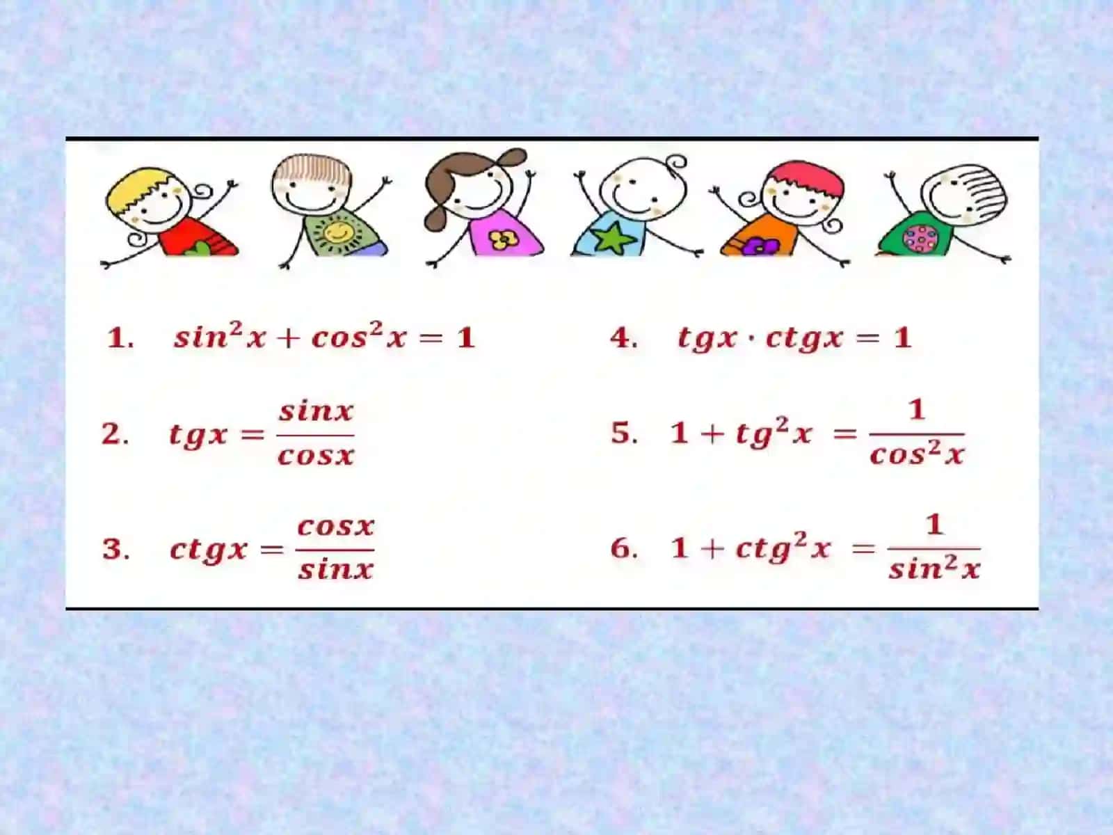 9-sinf Algebra ochiq dars ishlanma. Trigonometrik ayniyatlar 3