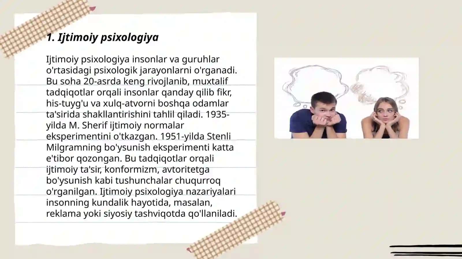 Psixologiyaning yoʻnalishlari 3
