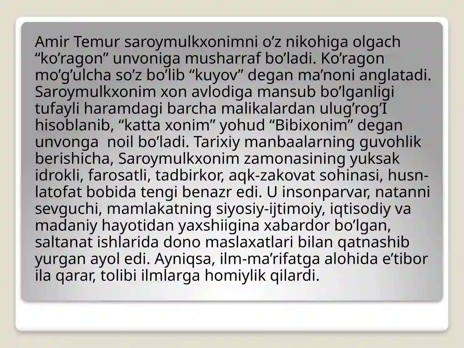 Temuriy malikalar 3