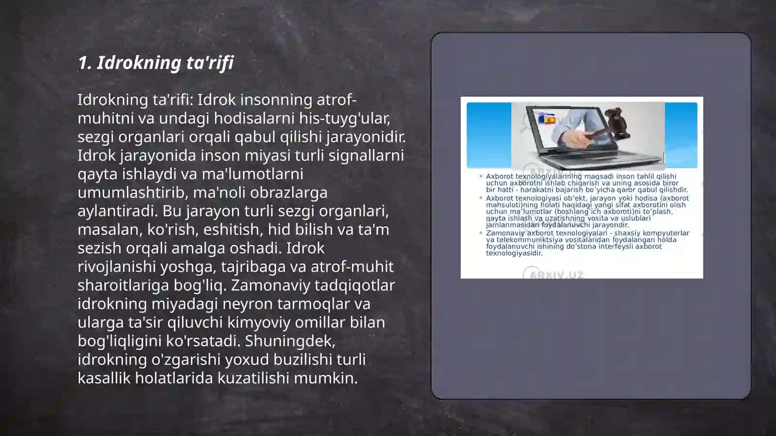 Idrok haqida tushuncha va uning xususiyatlari 3
