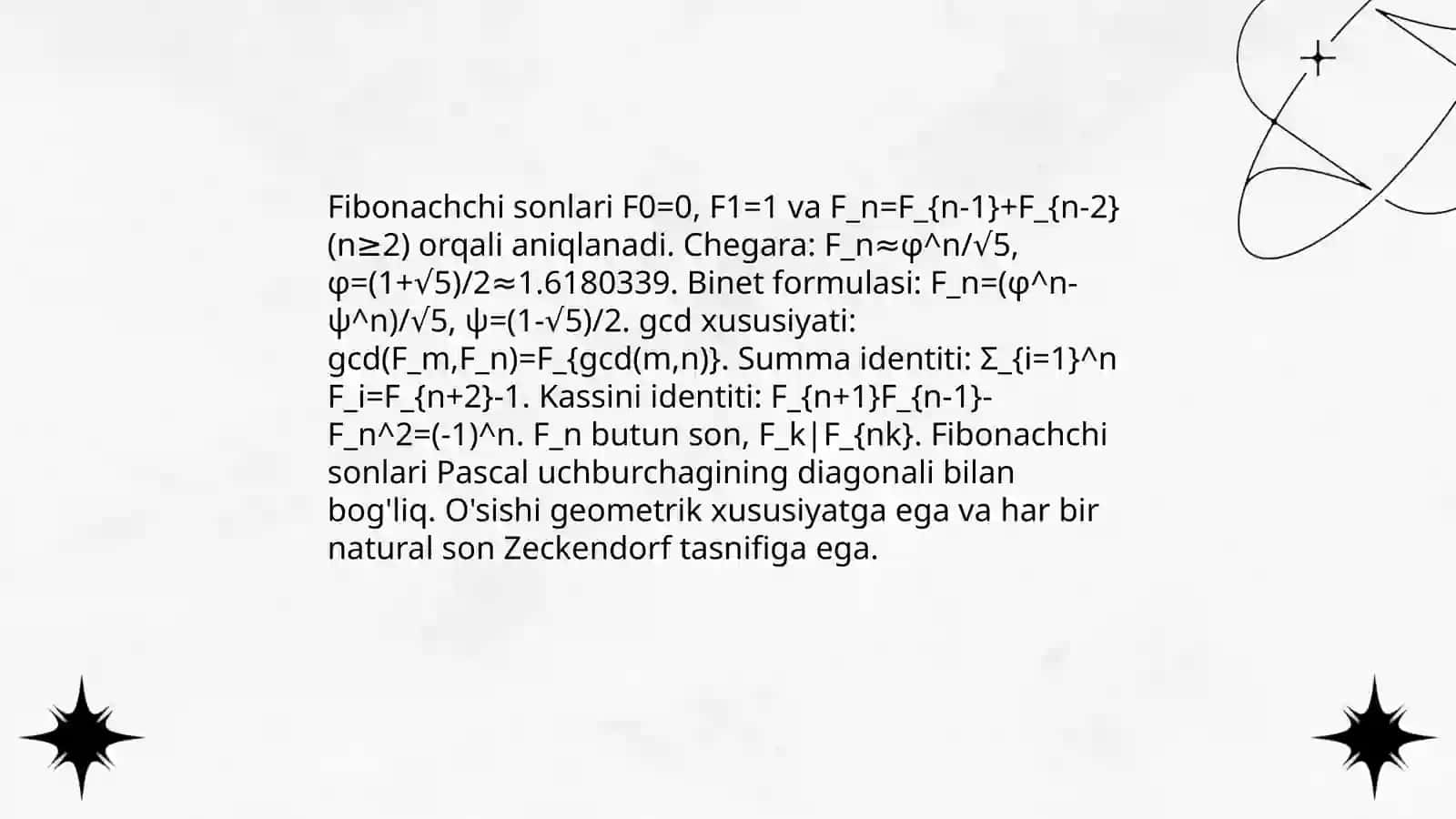Fibonachchi sonlari va Katalan sonlari 3