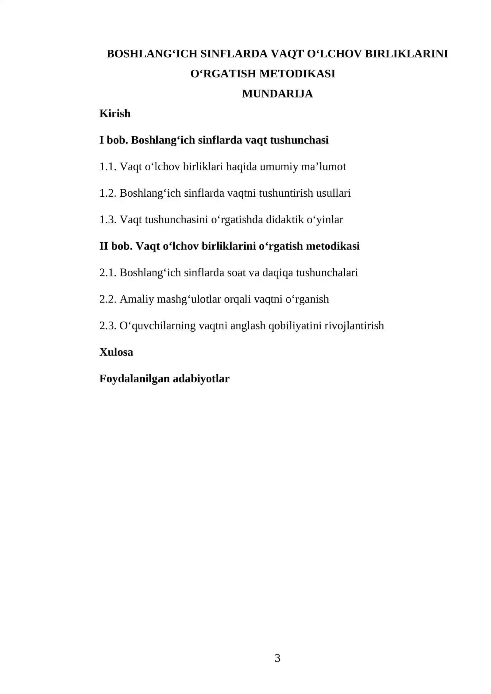 MATIMATIKA VA UNI OʻQITISH METODIKASI 3