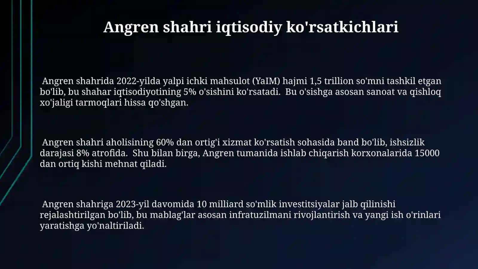 Angren shaharstatistikkoʻrsatkichlari 3