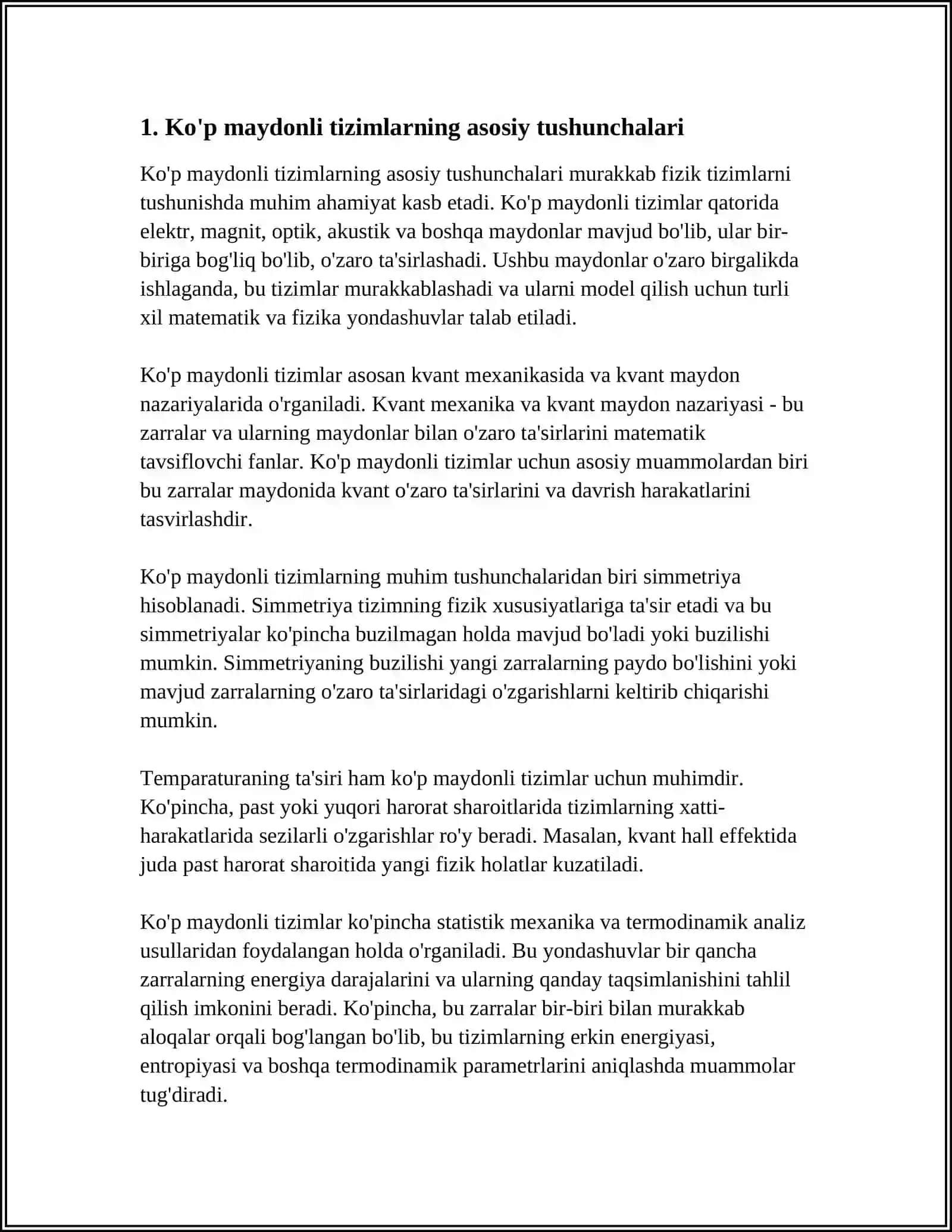 KOP MAYDANLI SISTEMALAR HAQQINDA MAG'LIWMAT 3