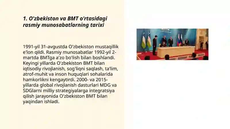 O'zbekistonning BMT bilan hamkorlik aloqalari 3