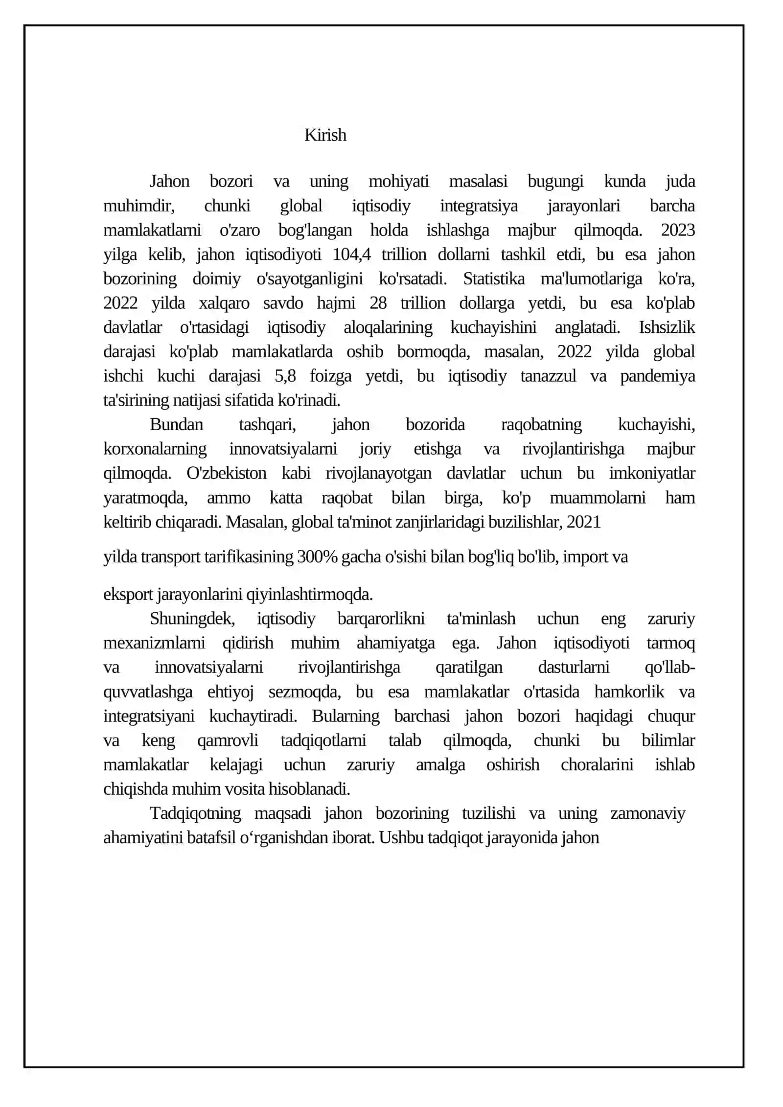 Jahon bozori va uning mohiyati 3