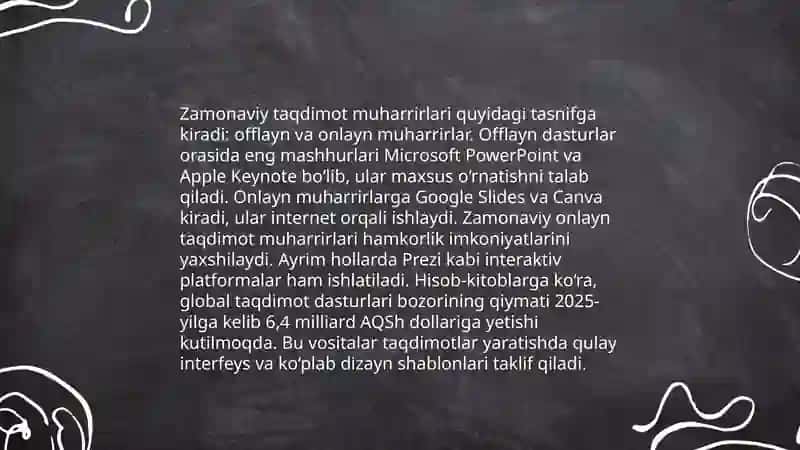 Zamonaviy taqdimot muharrirlari tahlili. 3
