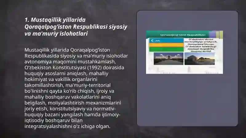 Mustaqillik yillarida Qoraqalpogʻiston Respublikasi 3