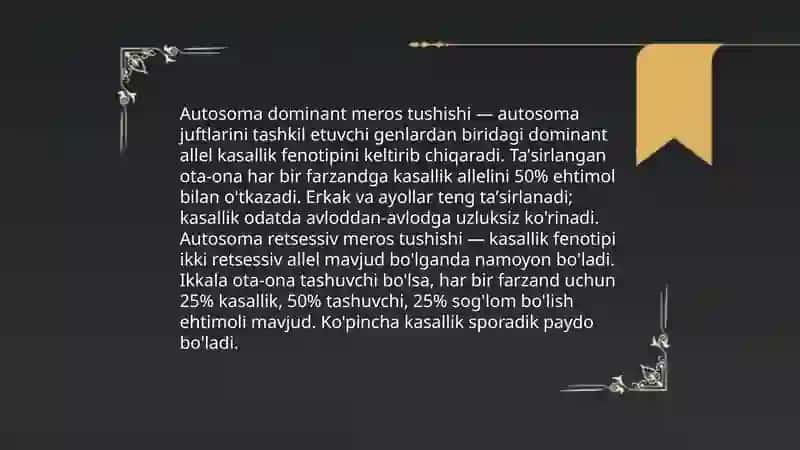 Autosoma dominant va retsessiv kasalliklar 3