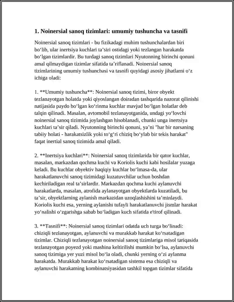 NOINERSIAL SANOQ TIZIMLARI 3