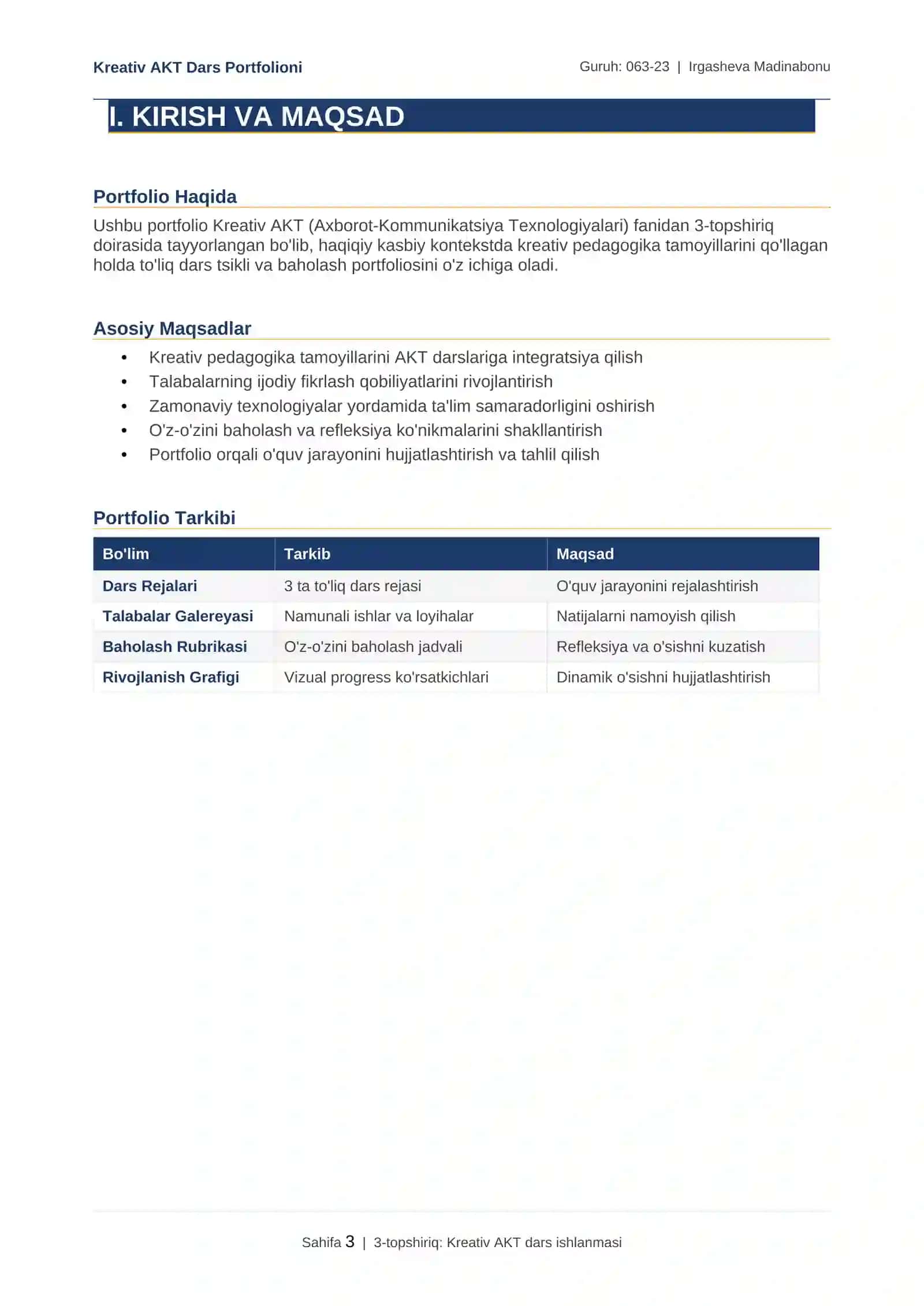 Kreativ AKT Dars Portfolioni 3