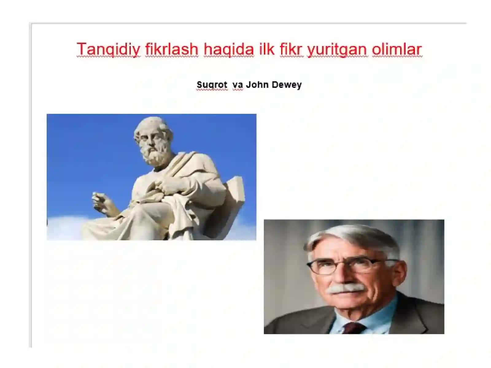 Tanqidiy fikrlash 3