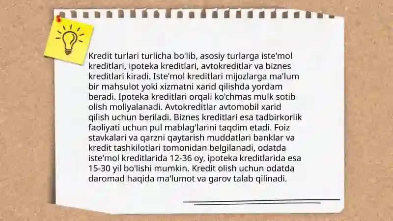 Alohida kredit turlari 3