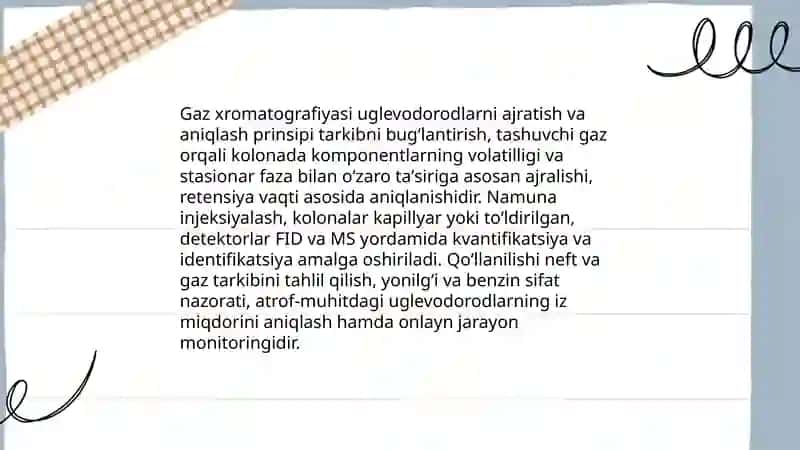Uglevodorodlarning tahlilida xromatotografiyasi usullarining qo'llanilishi 3