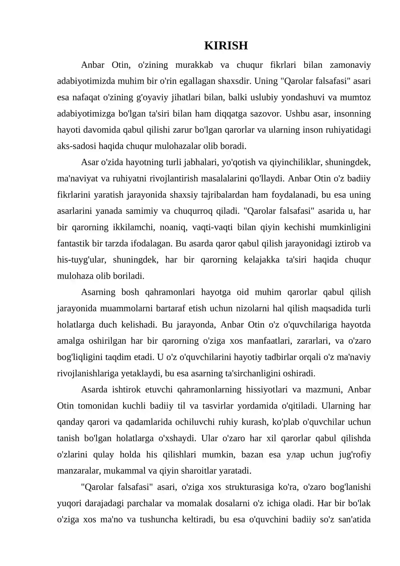 ANBAR OTIN VA UNING "QAROLAR FALSAFASI" ASARI TAHLILI 3
