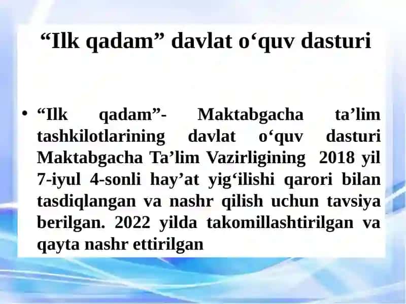 "Ilk qadam" dasturi 3