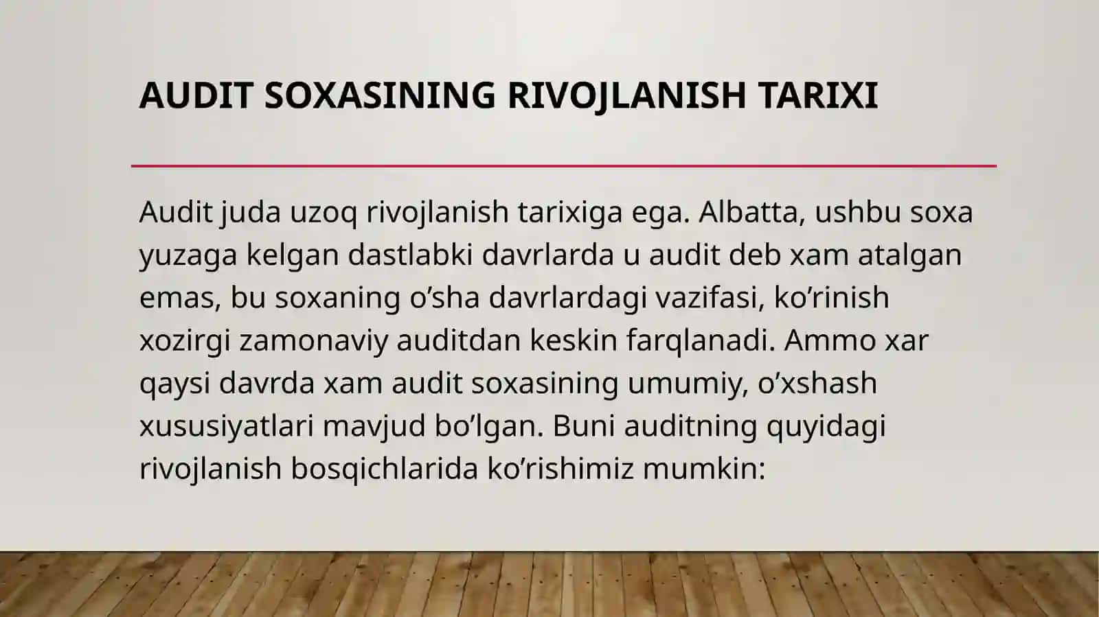 Auditning paydo bo'lishi 3