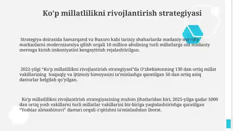 Ko'p millatlilikni rivojlantirish strategiyasi 3