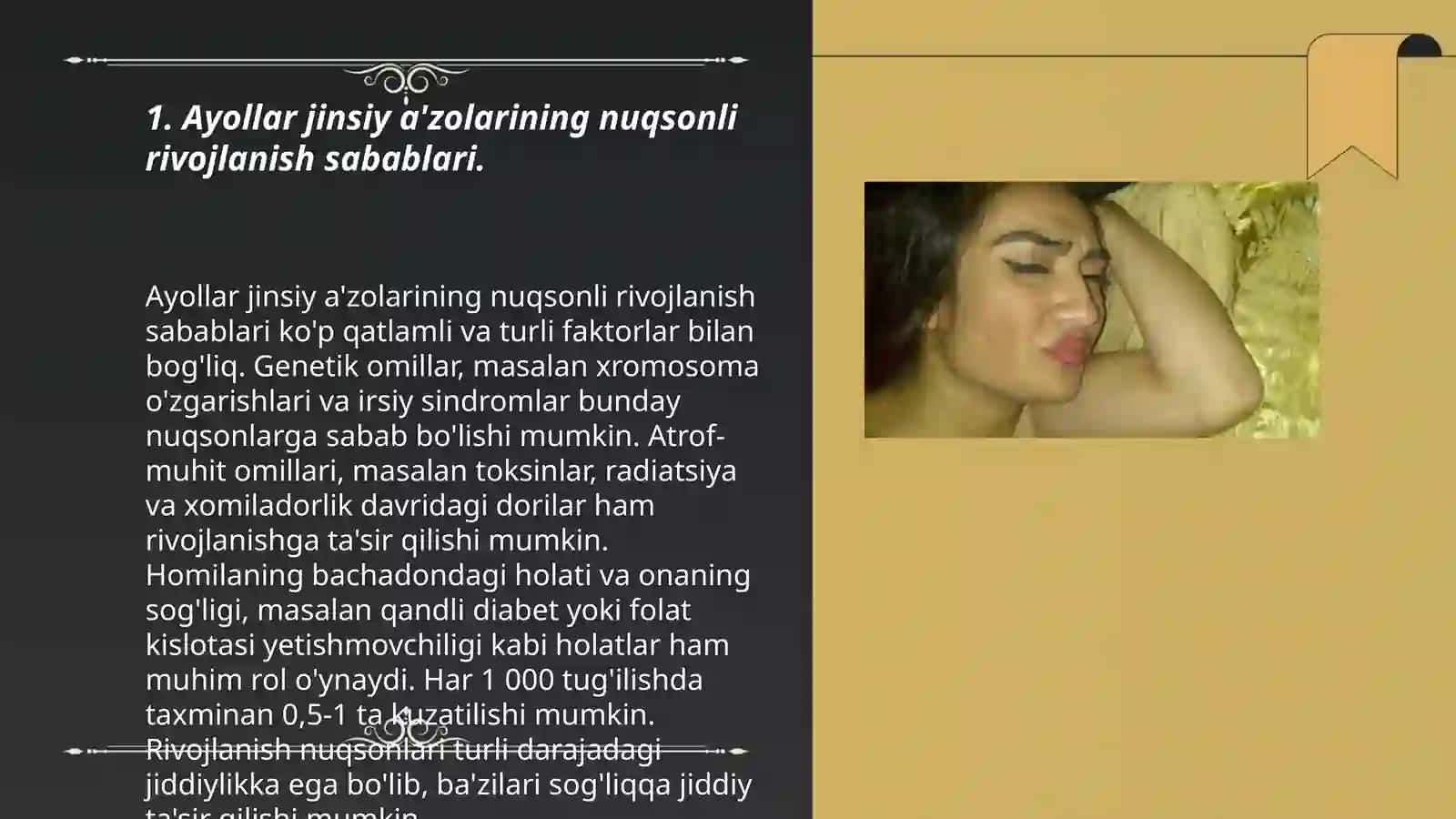 Ayollar jinsiy a'zolari nuqsonli rivojlanish sabablari 3
