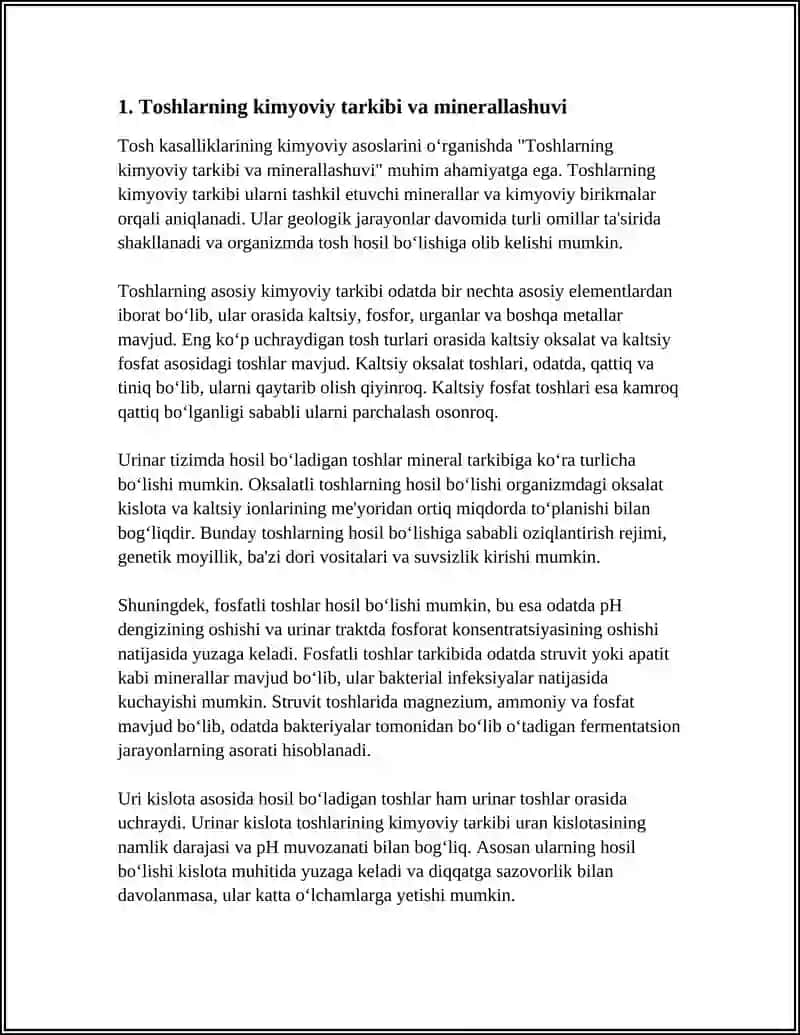 Tosh kasalliklarining kimyoviy asoslari 3