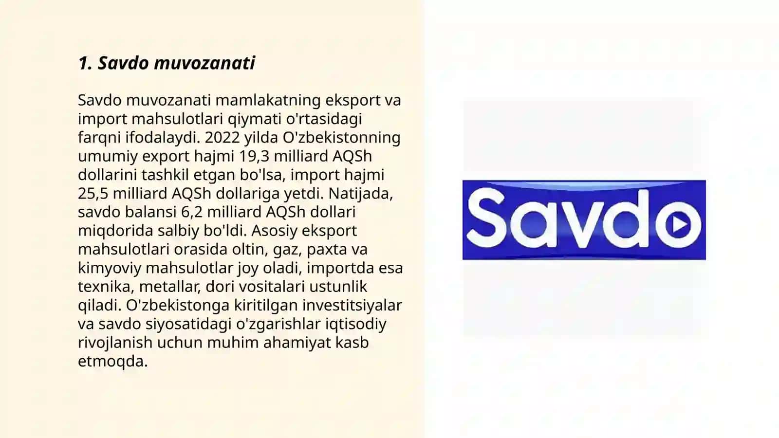 Savdo muvozanati 3