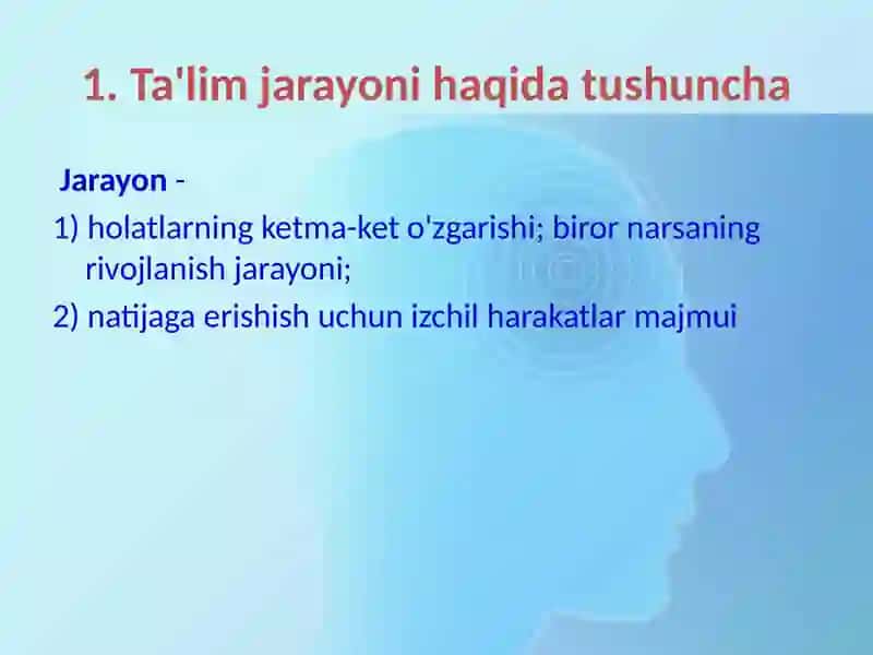 Ta'limjarayonihaqida tushuncha 3