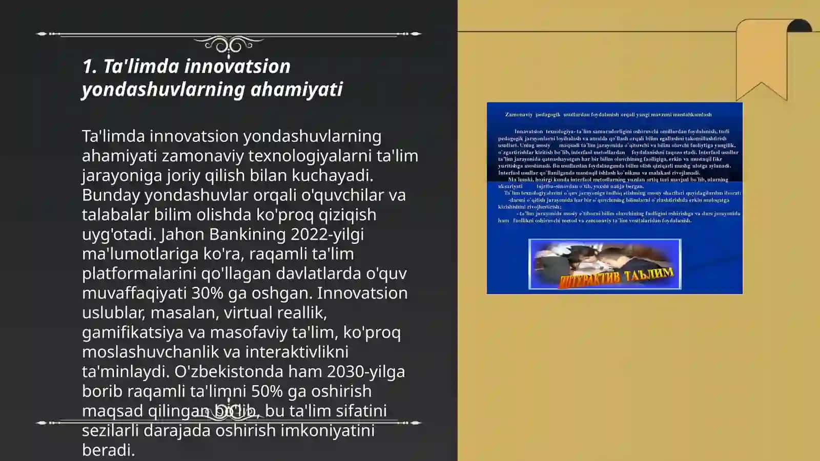 Ta'limda innovatsion yondashuvlarning ahamiyati 3