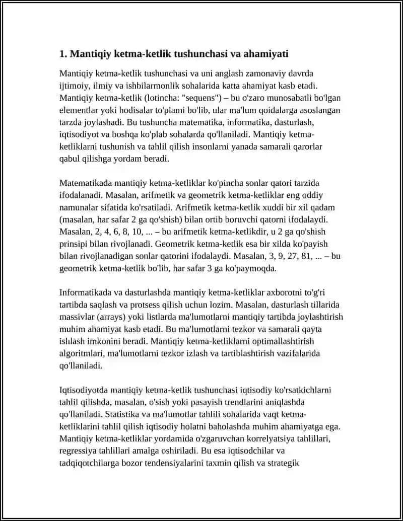 Mantiqiy ketma-ketlikni tuzish 3