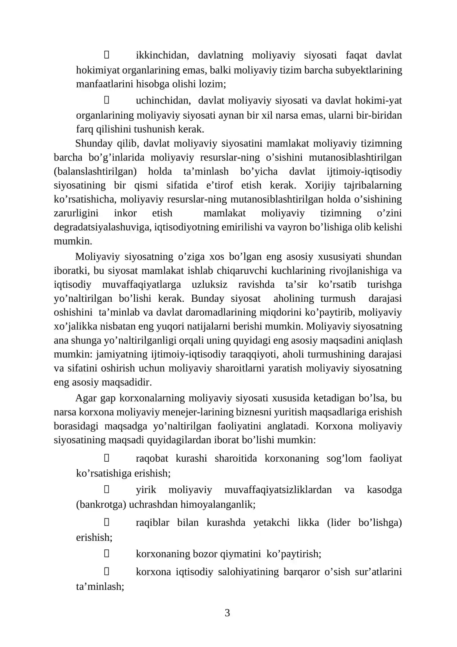 Moliyaviy Siyosat Reja 3
