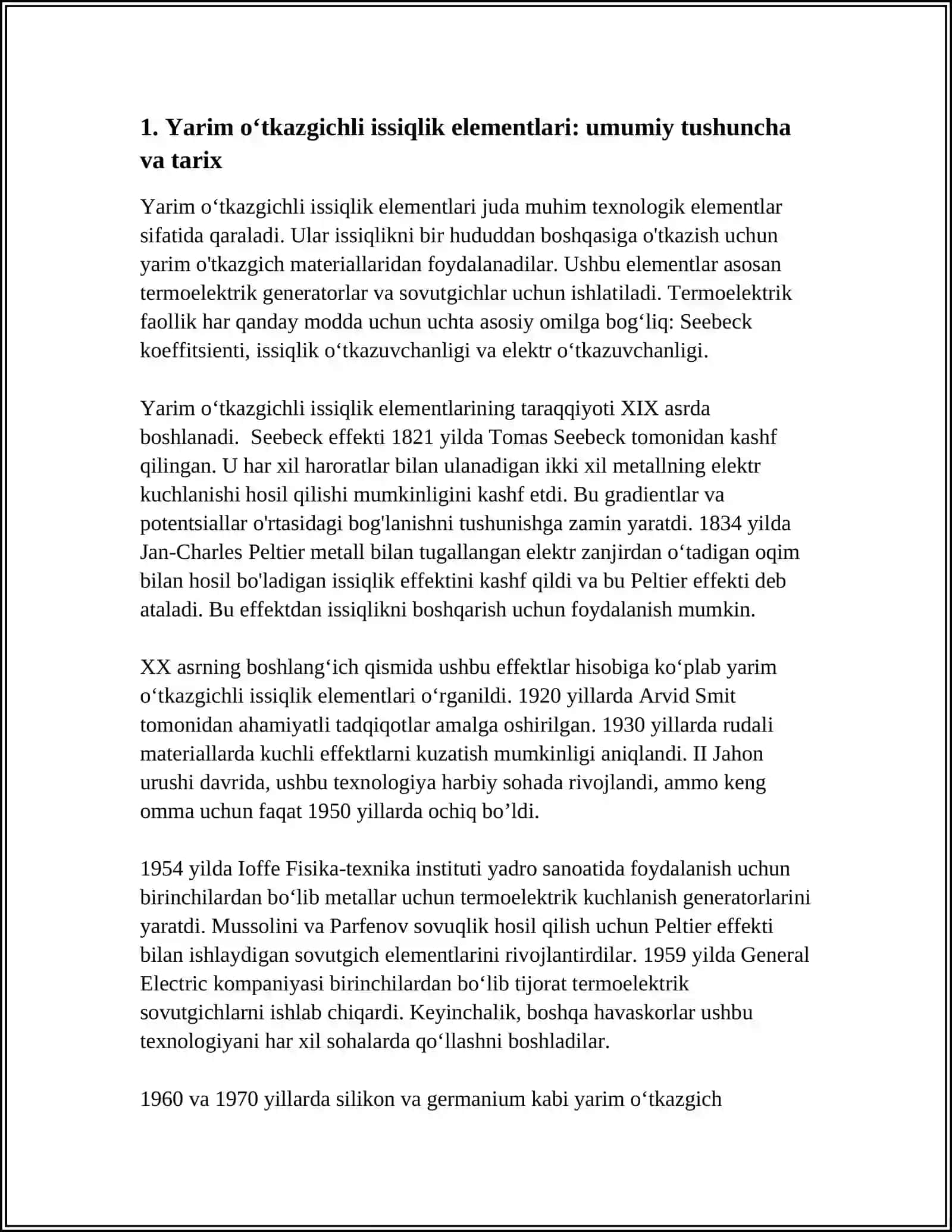 YARIM O'TKAZGICHLI ISSIQLIK ELEMENTLARI 3