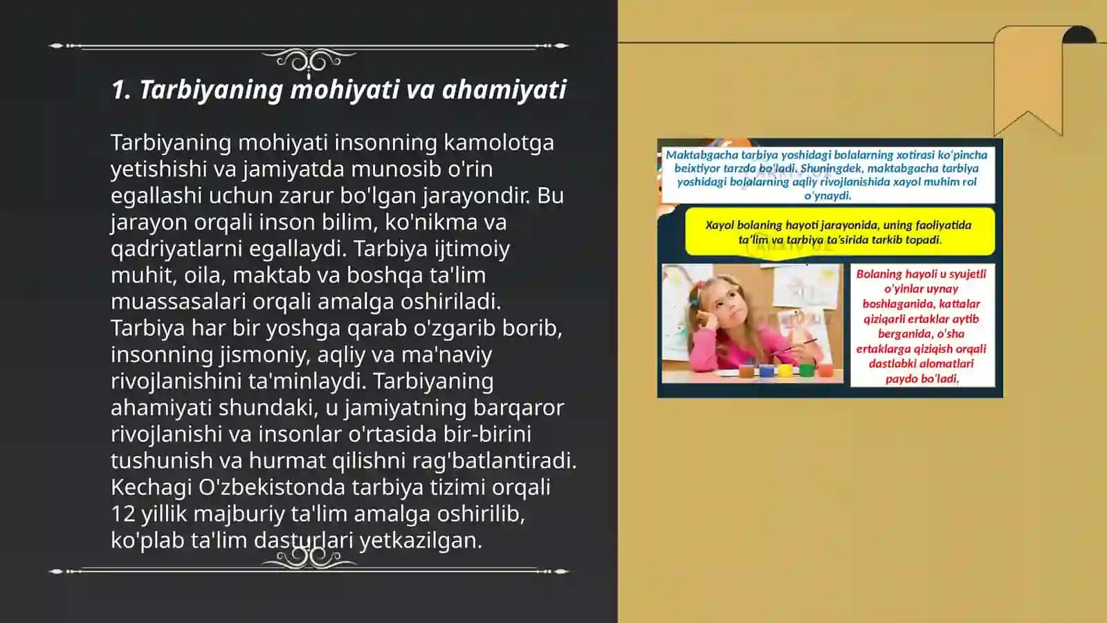 Tarbiyaning maqsad va vazifalari. Ta'lim mazmuni 3