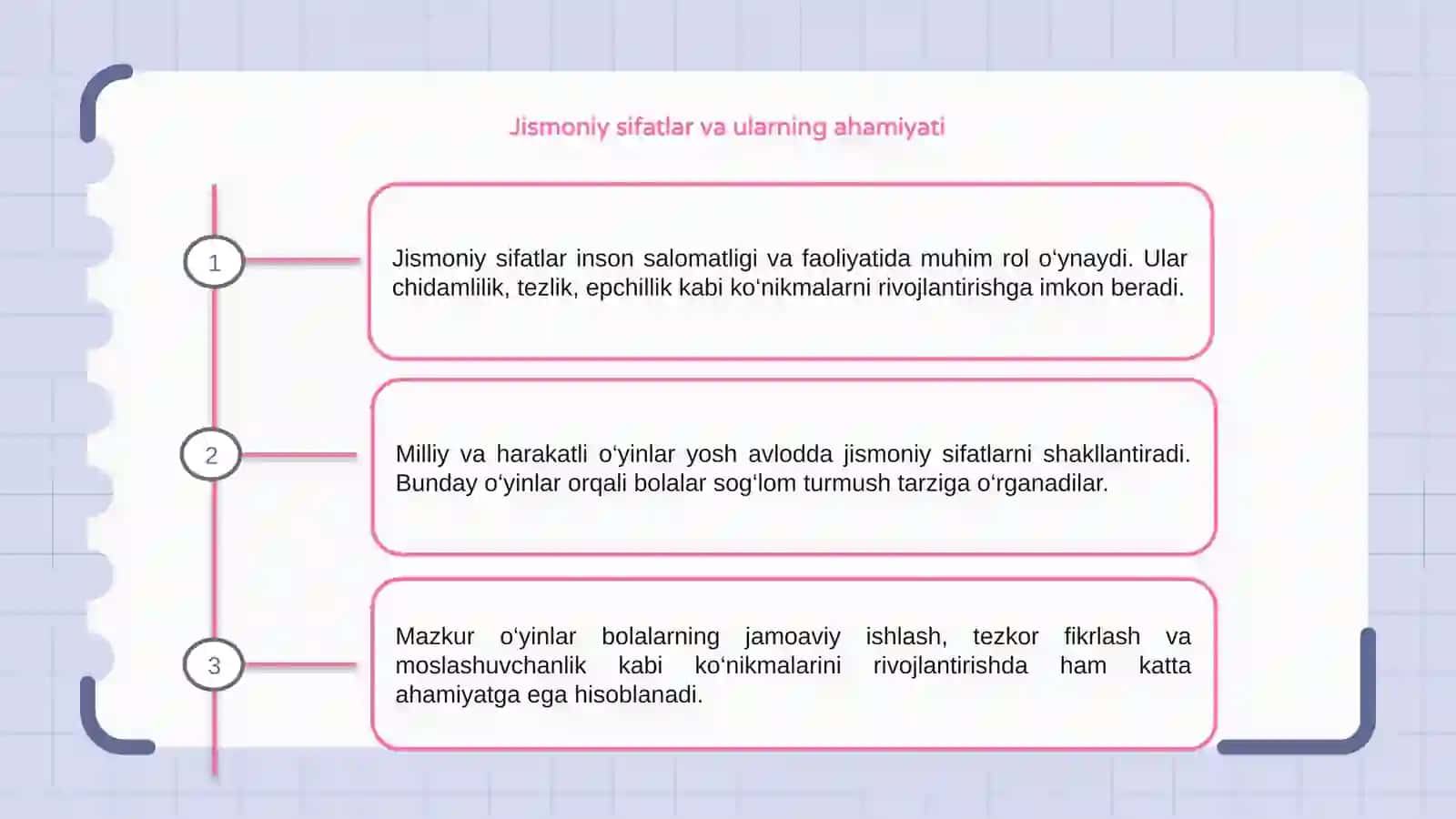 Jismoniy sifatlarni rivojlantiruvchi milliy va harakatli o'yinlarni o'rgatish 3