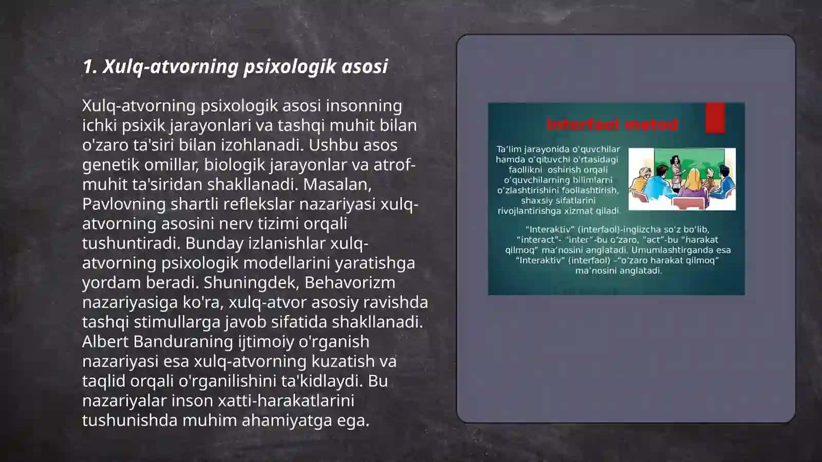 Xulq-atvorning psixologik asosi 3