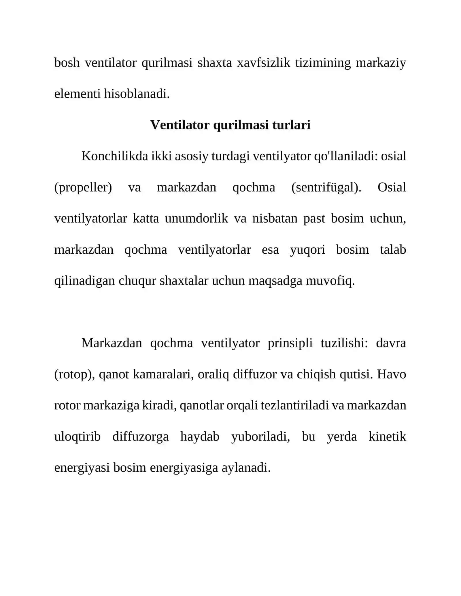 Bosh ventilyator qurilmasi haqida umumiy ma'lumot 3