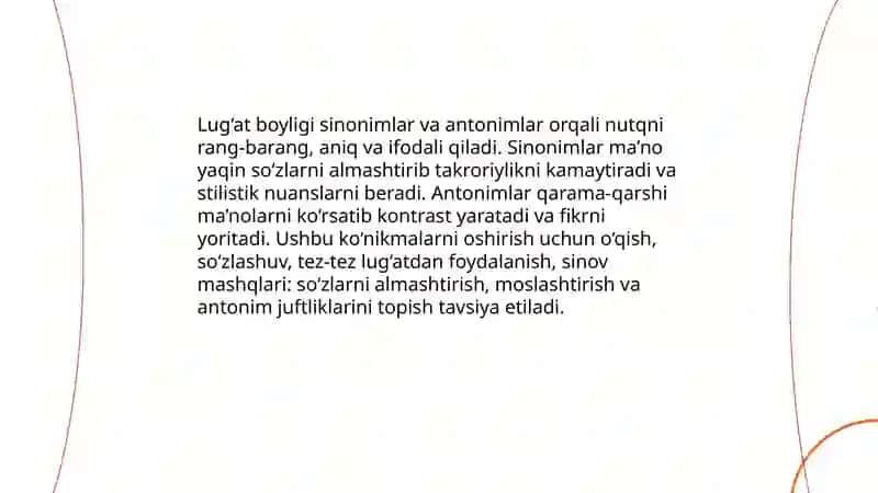 Nutqning boyligi va jóyaliligi 3