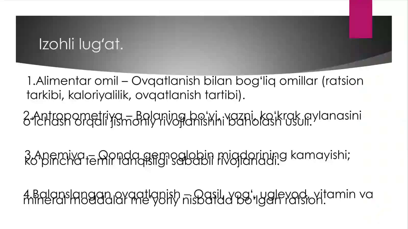 Maktabgacha yoshdagi bolalarni ovqatlanishi baxolash 3