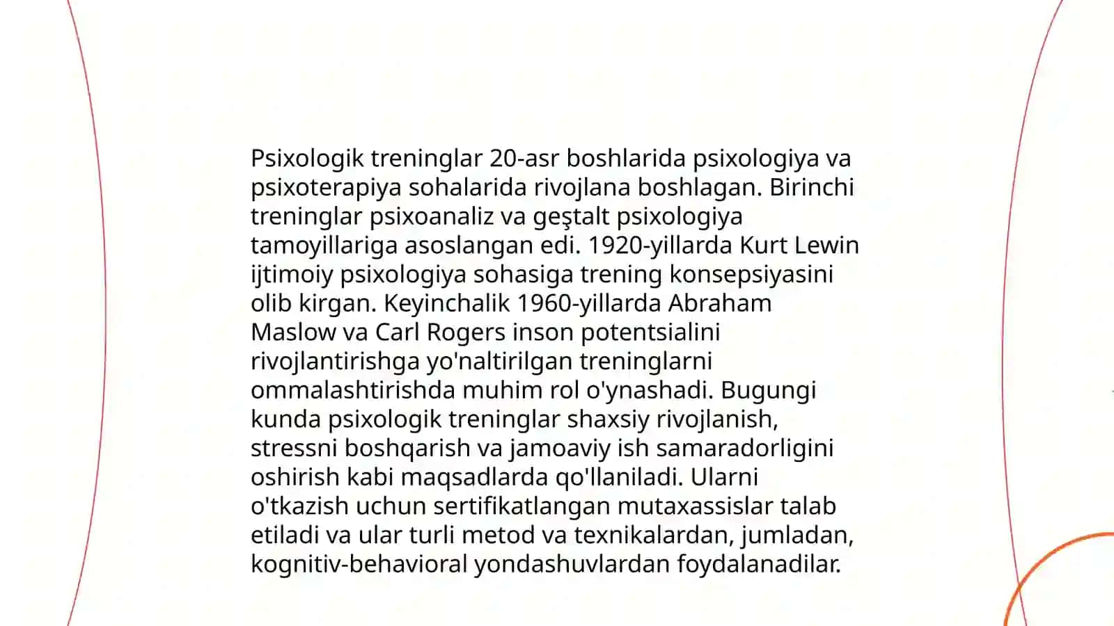 Psixologik treninglar tarixi 3