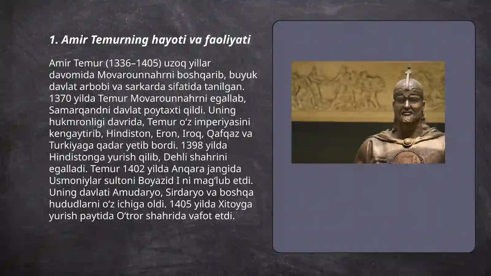 Amir Temurning hayoti va faoliyati 3