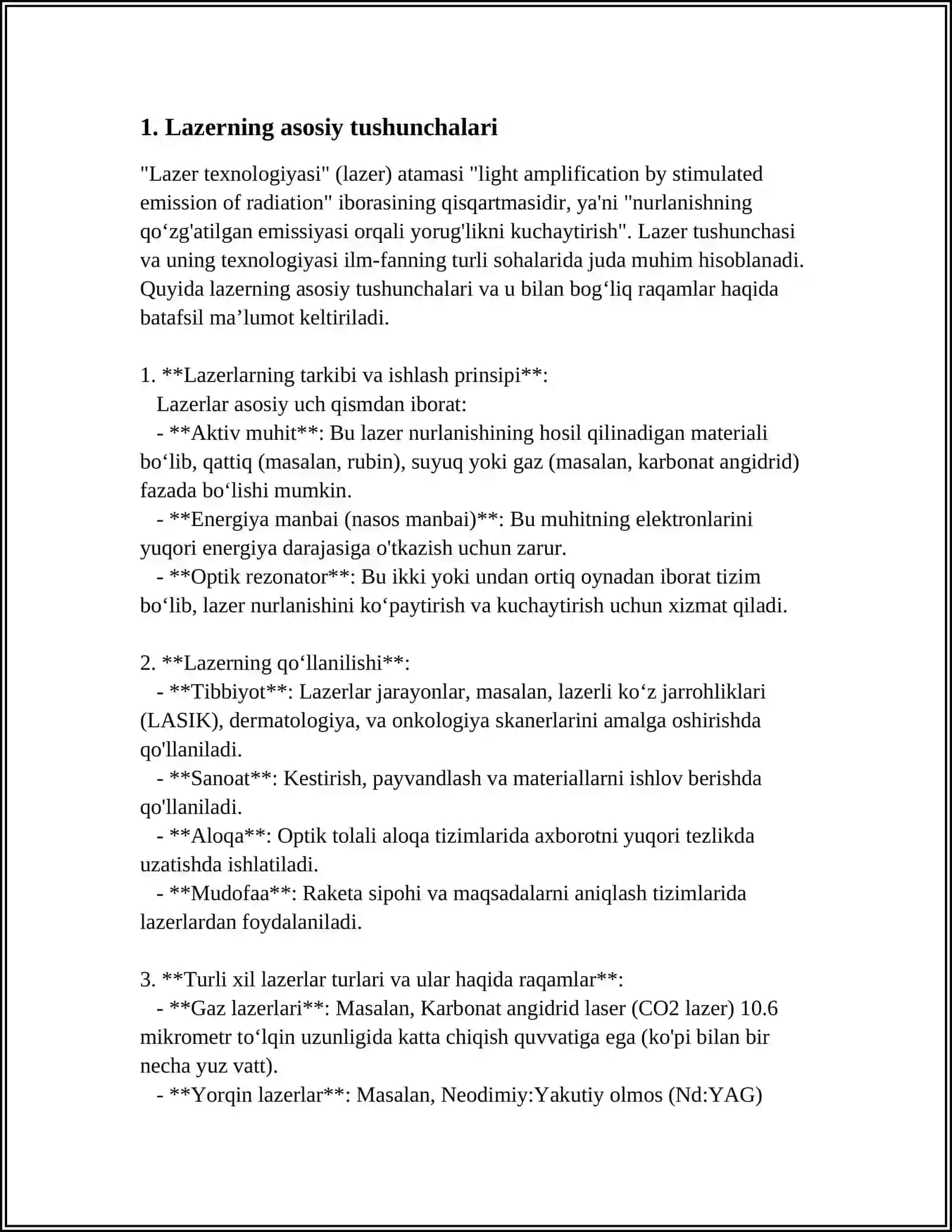 OPTIK KVANT GENERATORLARI (LAZERLAR) 3