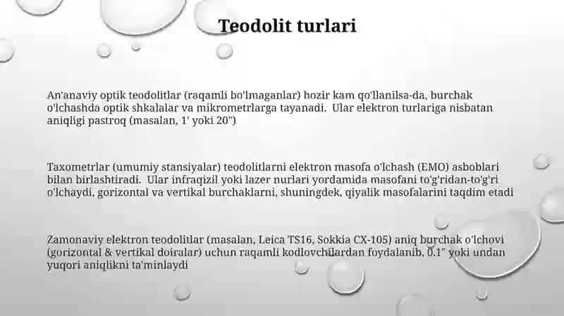 Zamonaviy teodalitlar va taxeometrlar 3