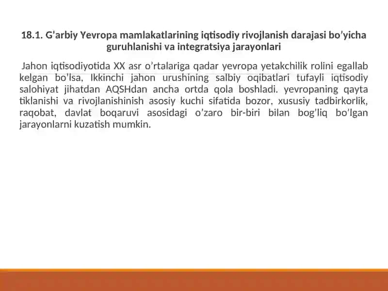 G’ARBIY YEVROPA IQTISODIYOTI 3