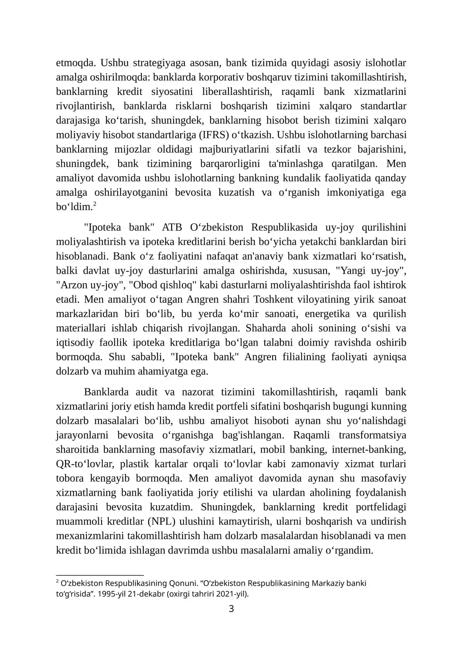 IPOTEKA BANK BOʻYICHA AMALIYOT HISOBOTI. 60 LIST 3
